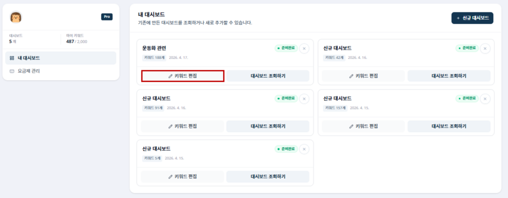 JIPDA(짚다) 키워드 편집 안내