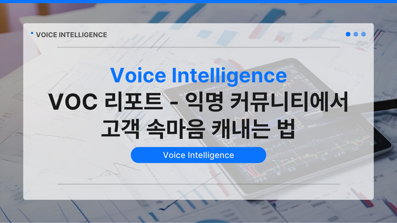 VOC 리포트 — 익명 커뮤니티에서 고객 속마음 캐내는 법